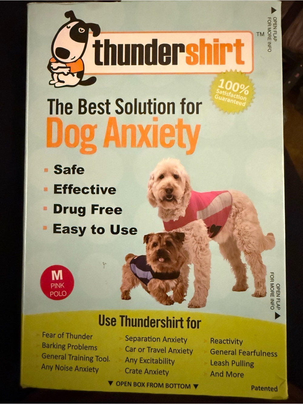 Thundershirt Pink Polo Dog Anxiety Wrap